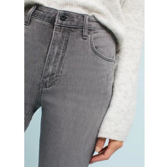 Anthropologie Sz 29 Pilcro Letterpress High Rise Skinny Jeans Stretch Light Gray - Picture 2 of 12